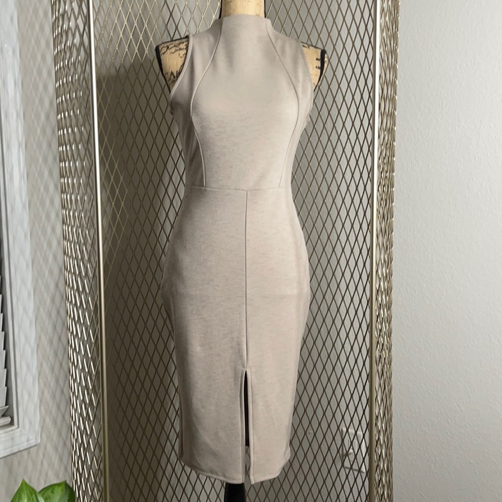 Bodycon mock-neck dress